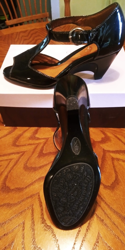 Patent leather t-strap sandals